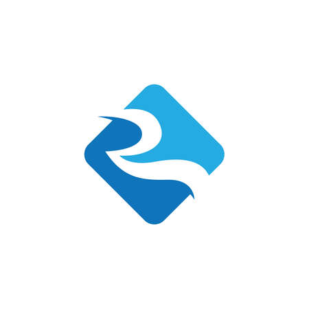R Letter River Logo Templateのイラスト素材