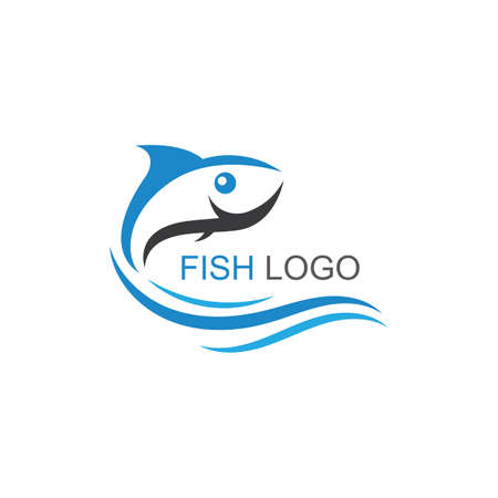 Fish logo template. Creative vector symbol of fishing club or onlineのイラスト素材