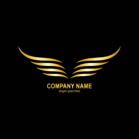wings gold logo vector illustration templateのイラスト素材