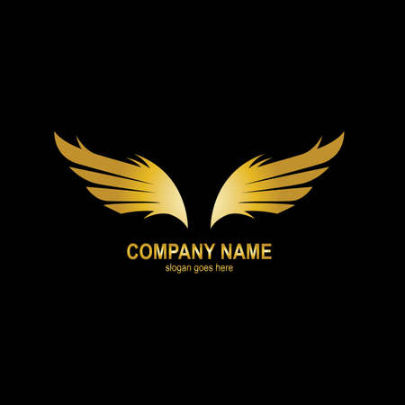 wings gold logo vector illustration templateのイラスト素材