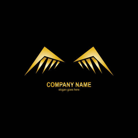 wings gold logo vector illustration templateのイラスト素材