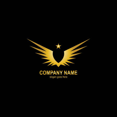 wings gold logo vector illustration templateのイラスト素材