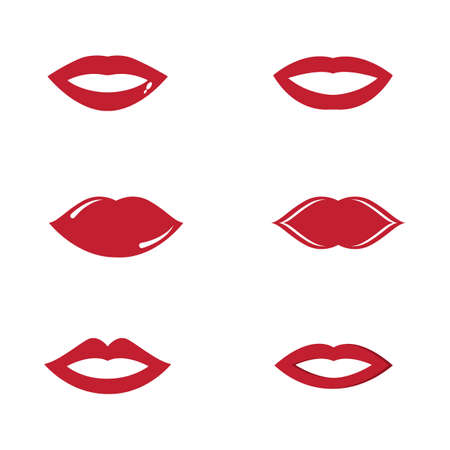 Lips icon cosmetic logo vector templateのイラスト素材
