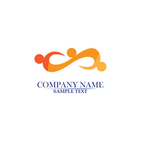 Infinity people Adoption and community care Logo template vectorのイラスト素材