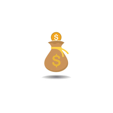 Bag of Money Logo Template, Sack of Money Vector Illustrationのイラスト素材