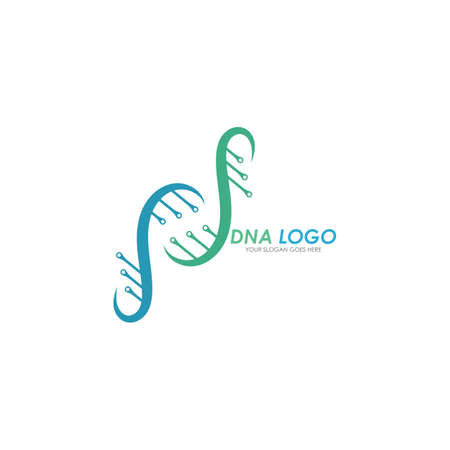 DNA vector logo design template.modern medical logotype.laboratory science icon symbol.colorful pharmacology sign-vectorのイラスト素材