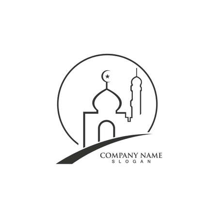 mosque logo and symbol vector icon templateのイラスト素材