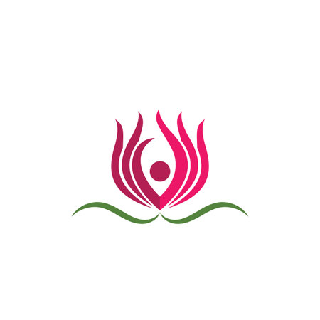 Lotus flower logo design iconのイラスト素材