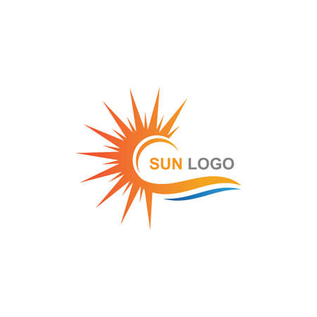 Sun Summer Logo Design illustration icon templateのイラスト素材