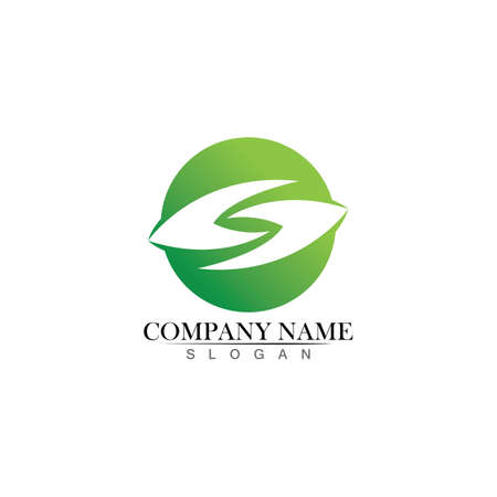 Tree leaf vector logo design, eco-friendly conceptのイラスト素材