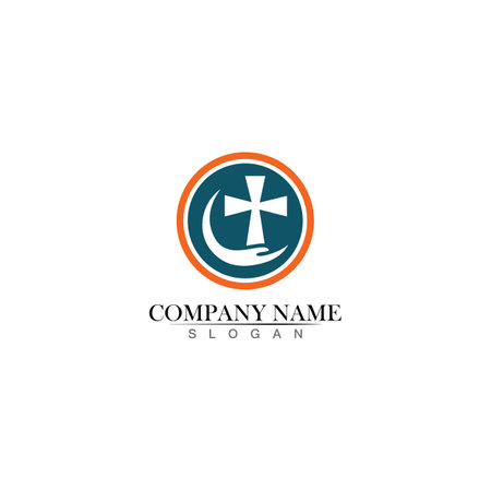 Church logo template design vector illustrationのイラスト素材