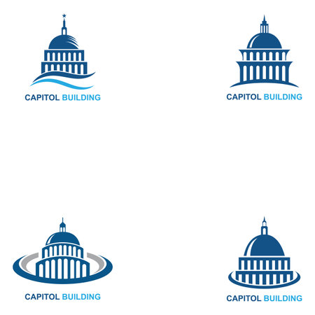 capitol building logo design vector iconのイラスト素材