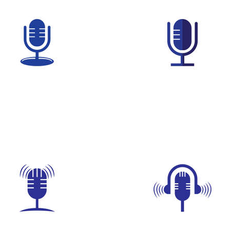 Microphone icon logo vector templateのイラスト素材