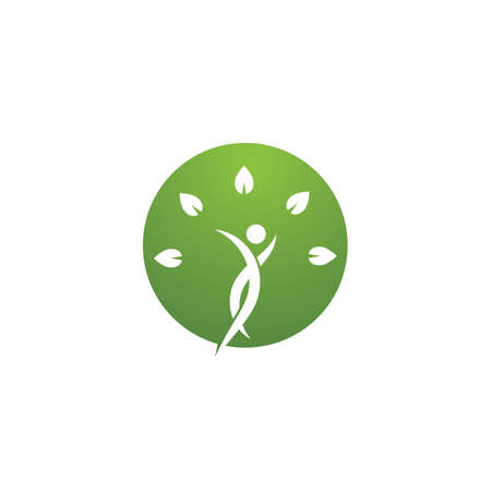 people ecology health life vector logo design iconのイラスト素材
