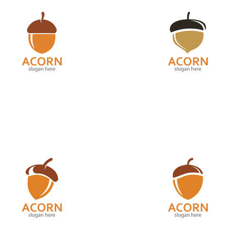 Acorn logo illustration vector templateのイラスト素材