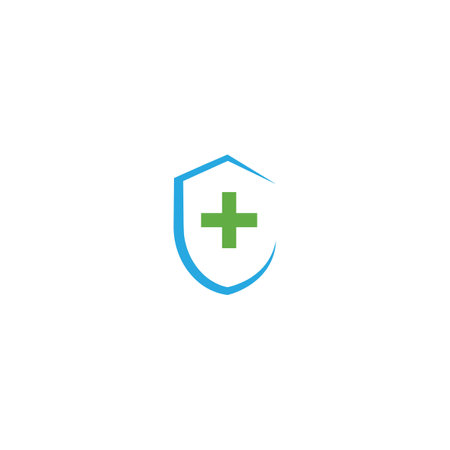 Medical Cross Shield Logo Design Vectorのイラスト素材