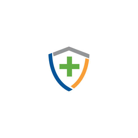 Medical Cross Shield Logo Design Vectorのイラスト素材