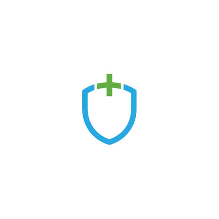Medical Cross Shield Logo Design Vectorのイラスト素材