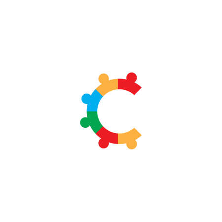 Collection Of People Icons In Circle - Vector Concept Engagement, Togethernessのイラスト素材