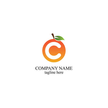 Orange logo design Vector icon illustration designのイラスト素材