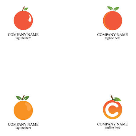 Orange logo design Vector icon illustration designのイラスト素材