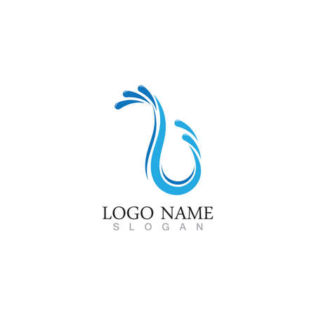 Splash Water, Wave symbol and icon Logo Templateのイラスト素材