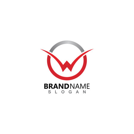 Letter W, Check Logo Design Templateのイラスト素材