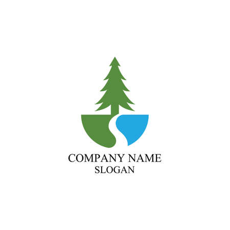 Cedar tree logo template vector icon designのイラスト素材
