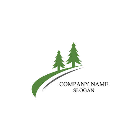Cedar tree logo template vector icon designのイラスト素材