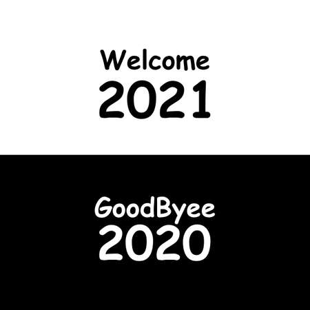welcome 2021, goodbye 2020 Celebration Design, Vector illustration templateのイラスト素材