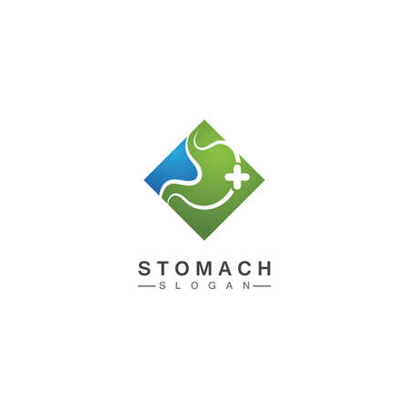 Stomach Logo vector illustration design - creative Gastroenterology Healthy Logo element icon, Stomach healthcare icon vector templateのイラスト素材