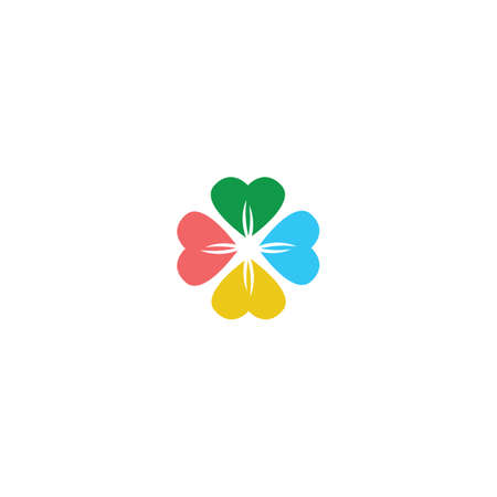Clover leaf logo icon design template vectorのイラスト素材