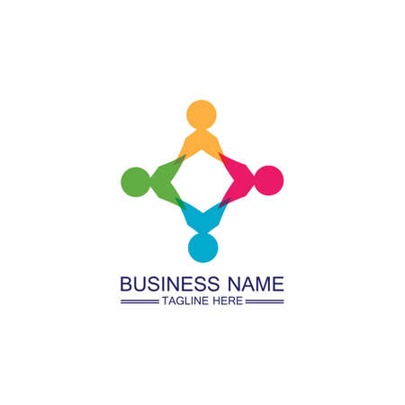 Community logo people work team and business vector logo and design group familyのイラスト素材