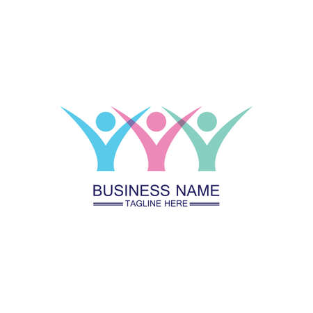 Community logo people work team and business vector logo and design group familyのイラスト素材