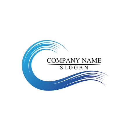 C and Wave Logo design iconのイラスト素材