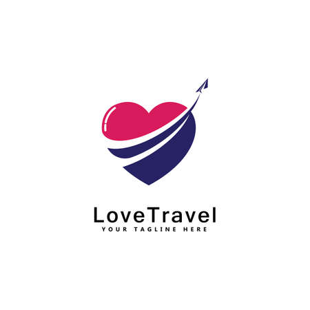 Love Travel Logo Template Design Vector  Emblem  Design Concept  Creative Symbol  Iconのイラスト素材