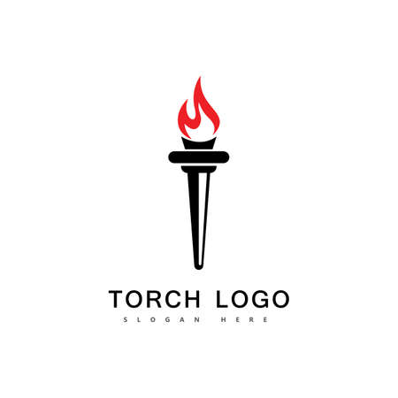 torch fire logo vector iconのイラスト素材