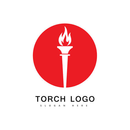 torch fire logo vector iconのイラスト素材