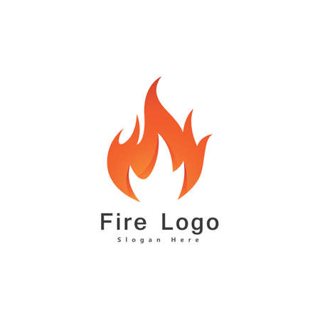 Fire Flame Logo design vector template drop silhouette. Creative Droplet Burn Elegant Bonfire Logotype Fire Logo concept icon.のイラスト素材
