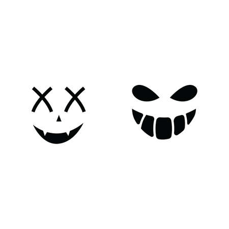 Halloween face horror logo and symbolのイラスト素材