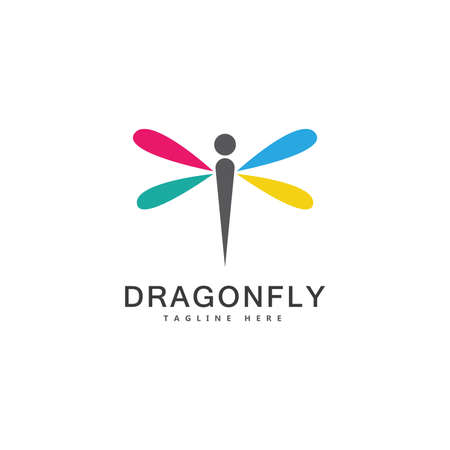 Dragonfly logo template vector icon illustration designのイラスト素材