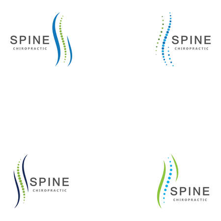 chiropractic spine dot logo icon vector templateのイラスト素材
