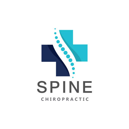 chiropractic spine dot logo icon vector templateのイラスト素材