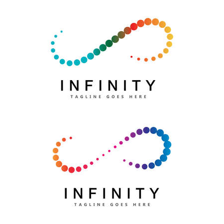 Infinity loop symbol logo icon design template. Vector color emblem sign.のイラスト素材