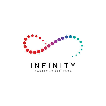 Infinity loop symbol logo icon design template. Vector color emblem sign.のイラスト素材