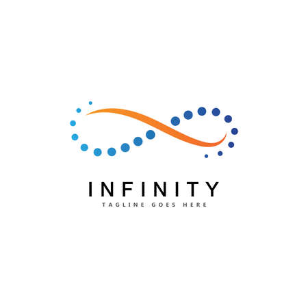 Infinity loop symbol logo icon design template. Vector color emblem sign.のイラスト素材
