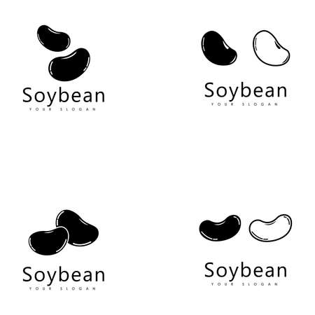 Soybean vector flat illustration. Organic legumes beansのイラスト素材