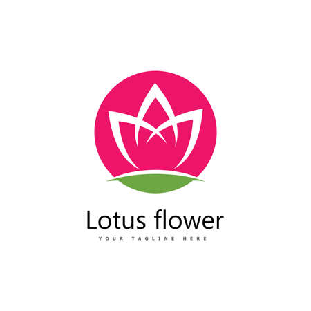 Set Of  Beauty Vector lotus flowers design logo Template iconのイラスト素材