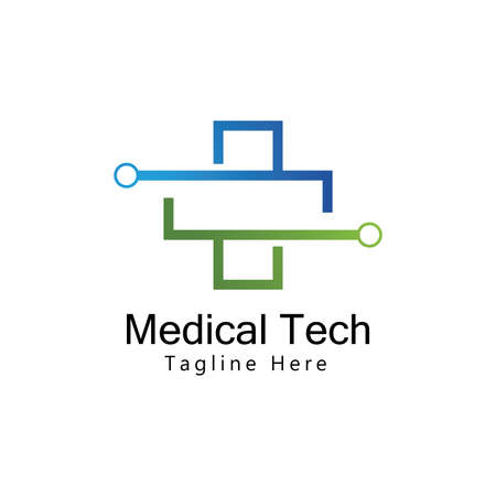 Medical Tech Logo Template Design Vector. Icon. Symbol. Emblemのイラスト素材
