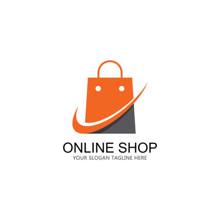 Online Shop Logo Template Design Vectorのイラスト素材